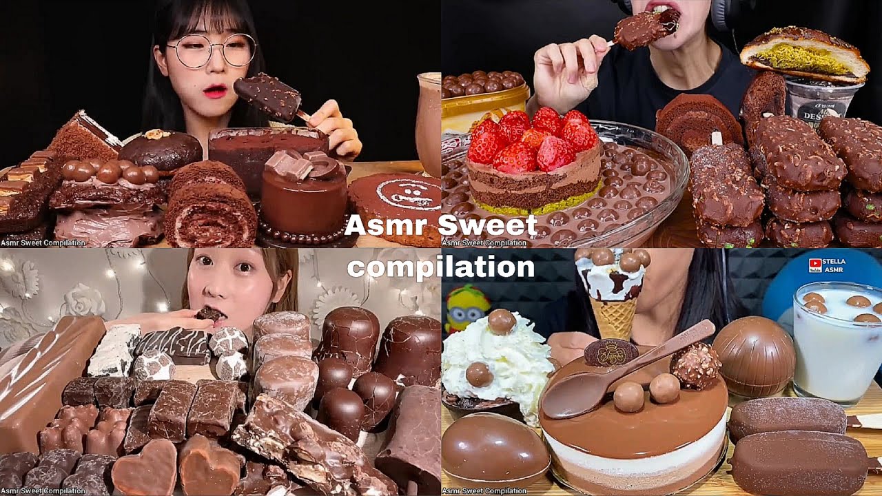 ASMR Chocolate Desserts Compilation | No Talking | Only Bits | ASMR ...