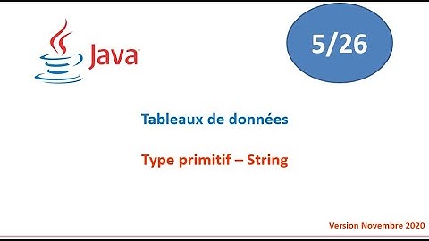 5.1)JAVA-Tableaux de données (Type primitif – String)
