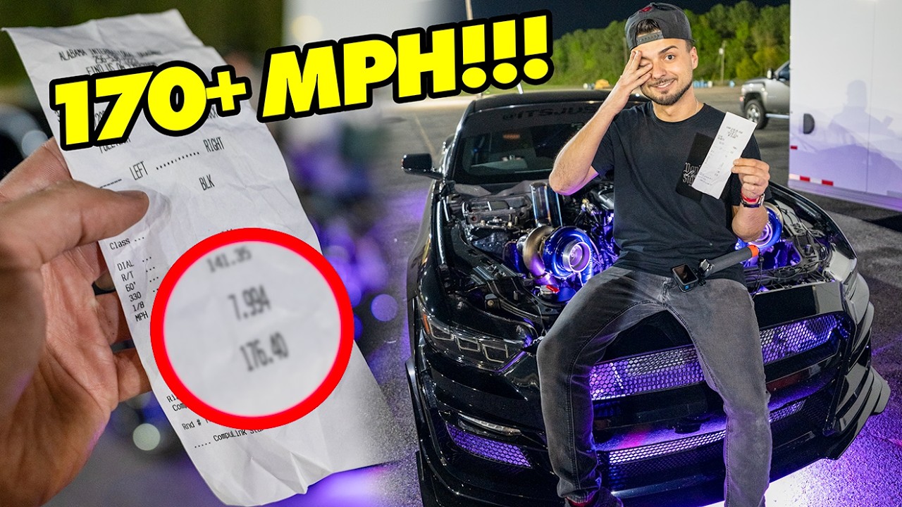 My FIRST 7 Second Pass in my Twin Turbo Mustang!!!