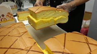 Giant Taiwanese Castella Cake \/ 巨大現烤蛋糕 - Taiwanese Street Food