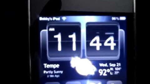 HTC Sense style animated working flip clock on iPod Touch