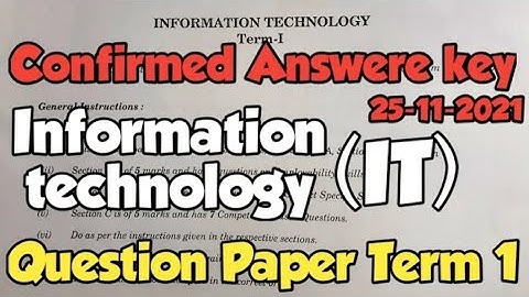 IT Question Paper Answer Key | Cbse Board Exam 2022 Term 1 | Set 4 Information Technology Solutions