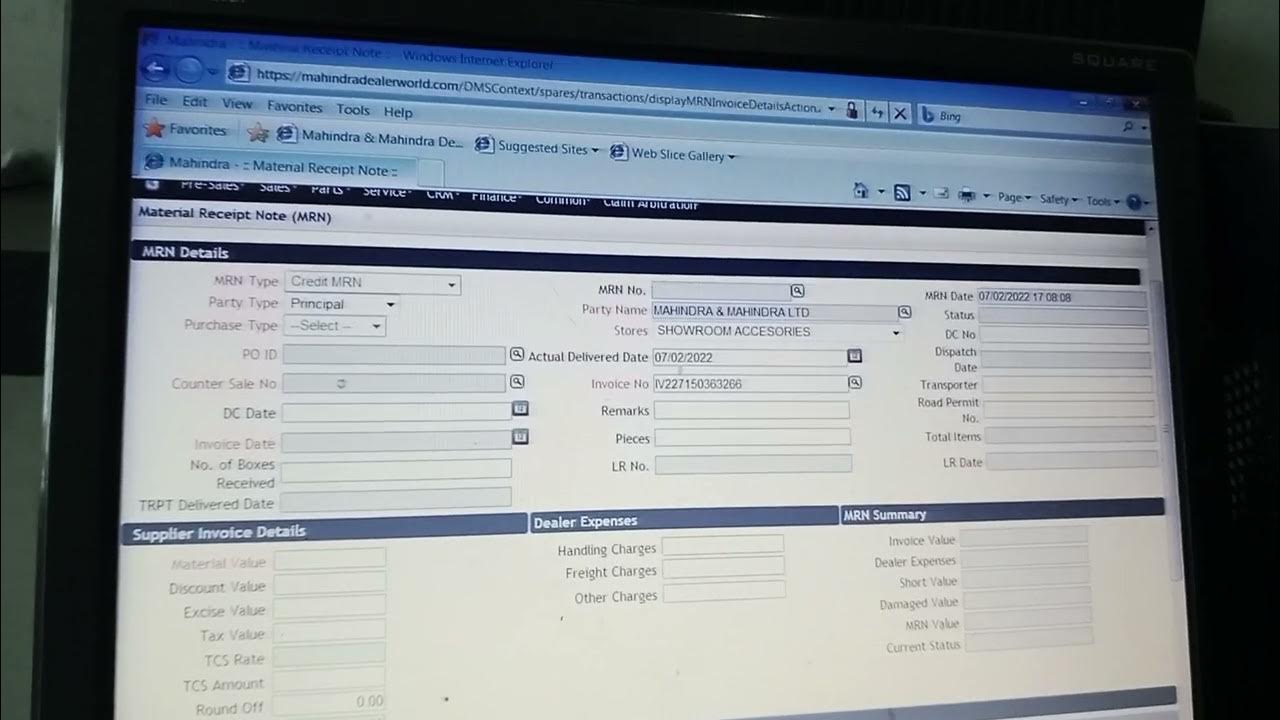 Mahindra dms receiving part and accessories YouTube