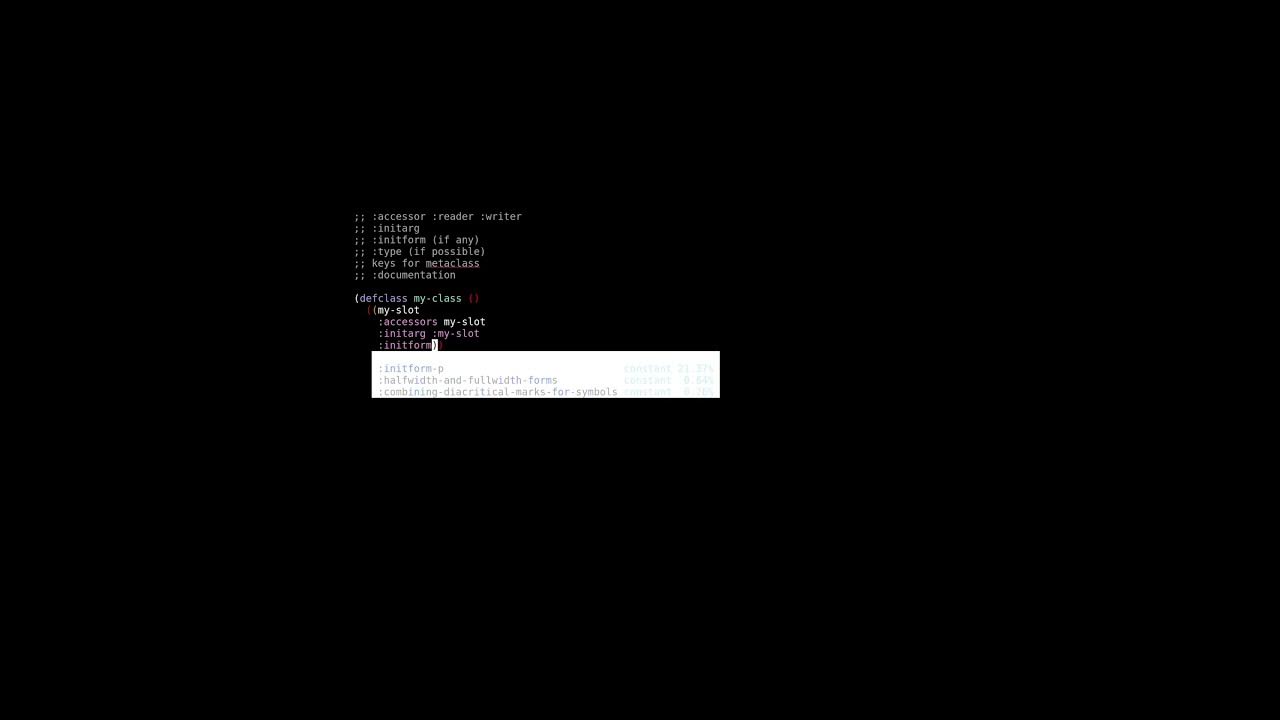 Quick Common Lisp Tip How To Format Your Defclass Correctly shorts quick-common-lisp-tip-how-to-format-your-defclass-correctly-shorts