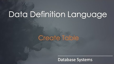Introduction to SQL | Create table statement