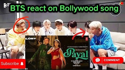 BTS react on Bollywood song|Paayal song|Kpop idol react on Hindi song|Yo Yo Honey Singh|