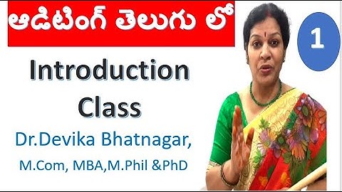 1." Introduction of An Auditing In Telugu" from Auditing Subject