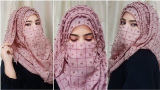 Layered Hijab with Niqab | Ramadan Special Hijab Tutorial | Full Coverage Hijab | Hijab Tutorial