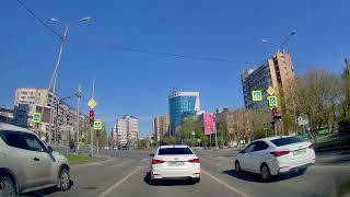 Движение на автомобиле по улицам города Тюмени до ДК Нефтяник и в посёлок Боровский