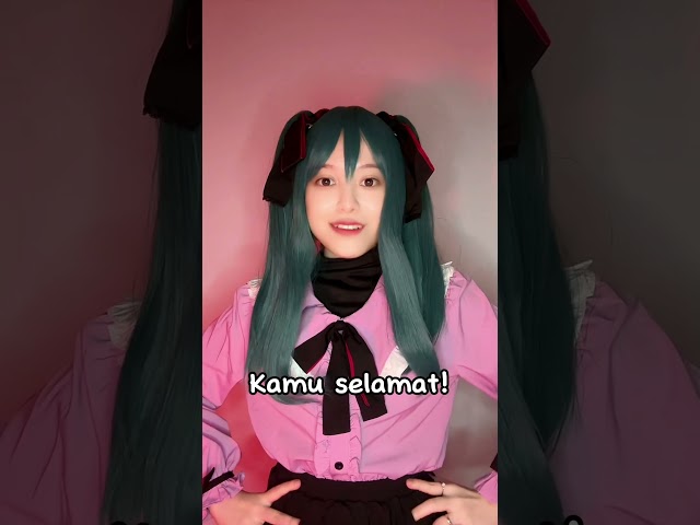 Cosplay Jadi Hatsune Miku Lagi! #shorts class=