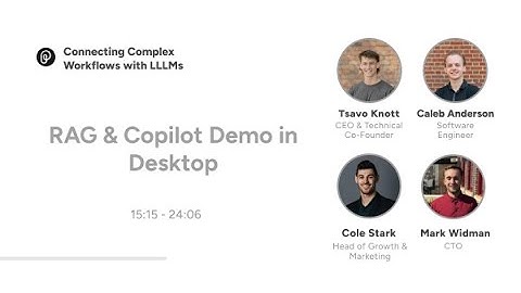 RAG & Copilot Demo in Desktop - Local LLMs & Integrations AMA Livestream