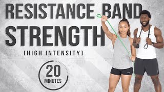 20 Minute Resistance Band Strength Workout (High Intensity/No Repeat)