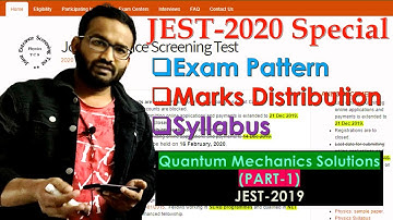 JEST-2019 Physics | Quantum Mechanics Solutions (PART-1) | Physics Hub