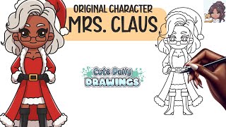 How to Draw Mrs. Claus ⏐ Cute Easy Anime Drawing Tutorial ⏐ Lofi Music for Drawing screenshot 3