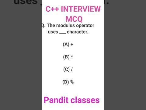 The modulus operator uses....... character. |c++ mcq - YouTube