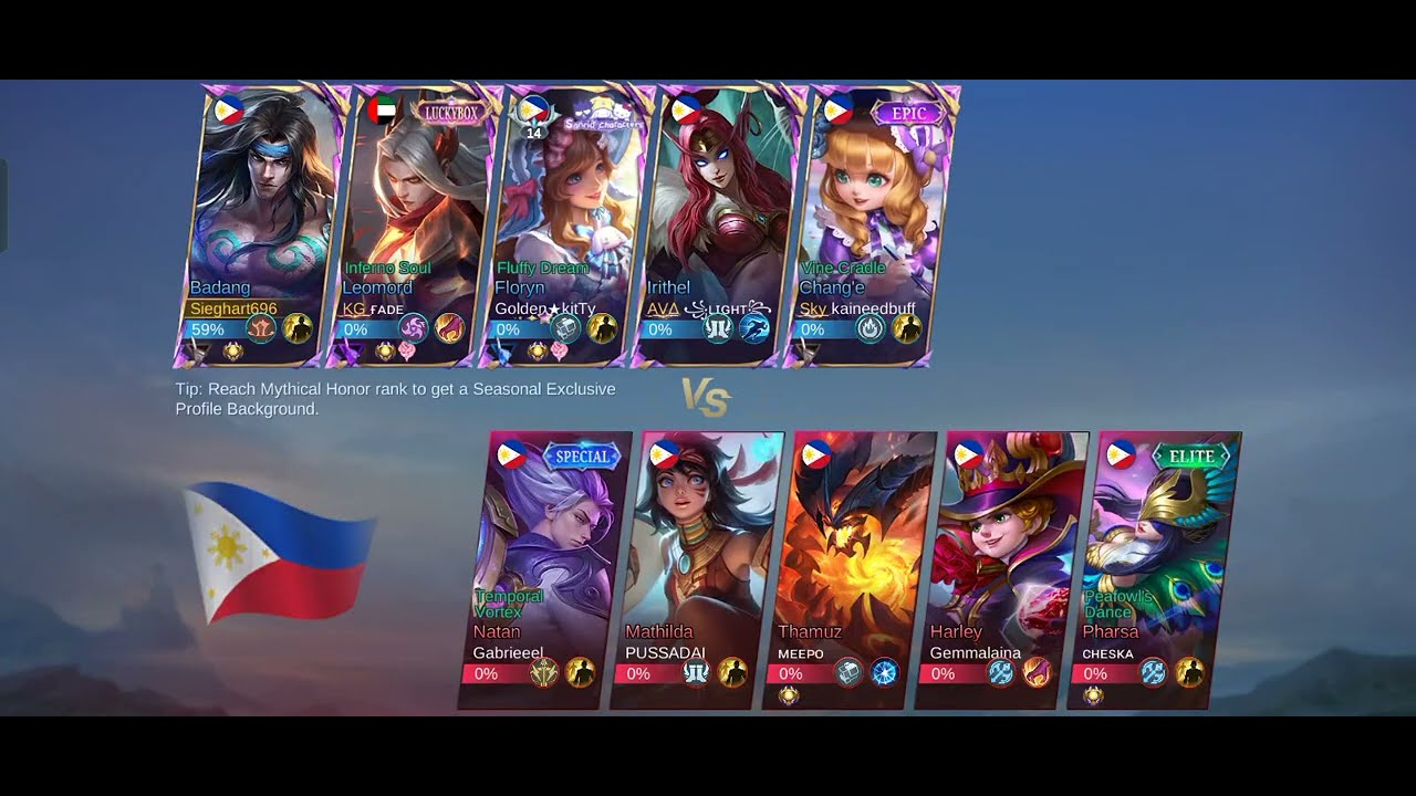 Mobile legends ranked match