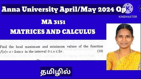 MA3151/Matrices and Calculus/M1/Engineering Mathematics/1st/semester/Anna University/April/May2024
