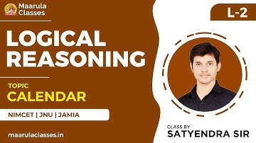 LOGICAL REASONING | CALENDAR | L-02 | TARGET NIMCET 2021