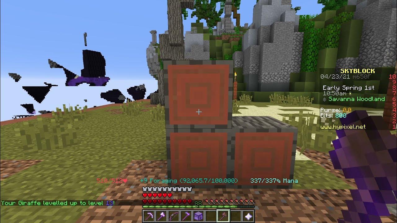 Acacia Wood Push & Level V Farming Minions Magzie's Hypixel Skyblock