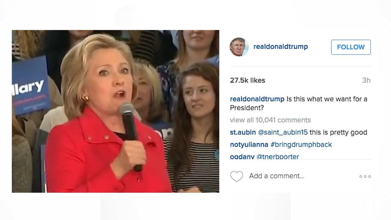2016 lys Donald Trump's New Instagram Goes After Hillary