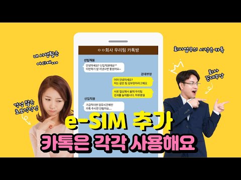   E SIM 번호 추가해서 사생활 회사용 카톡 만들기 주소록은 동기화하지 마세요