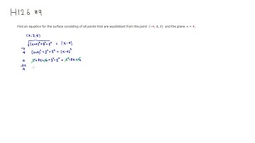 Example: Finding the Surface Equidistant from Given Point & Plane - M223 H12.6 #9 (S18)