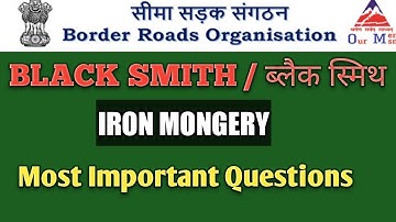BLACK SMITH IRON MONGERY IMPORTANT QUESTIONS