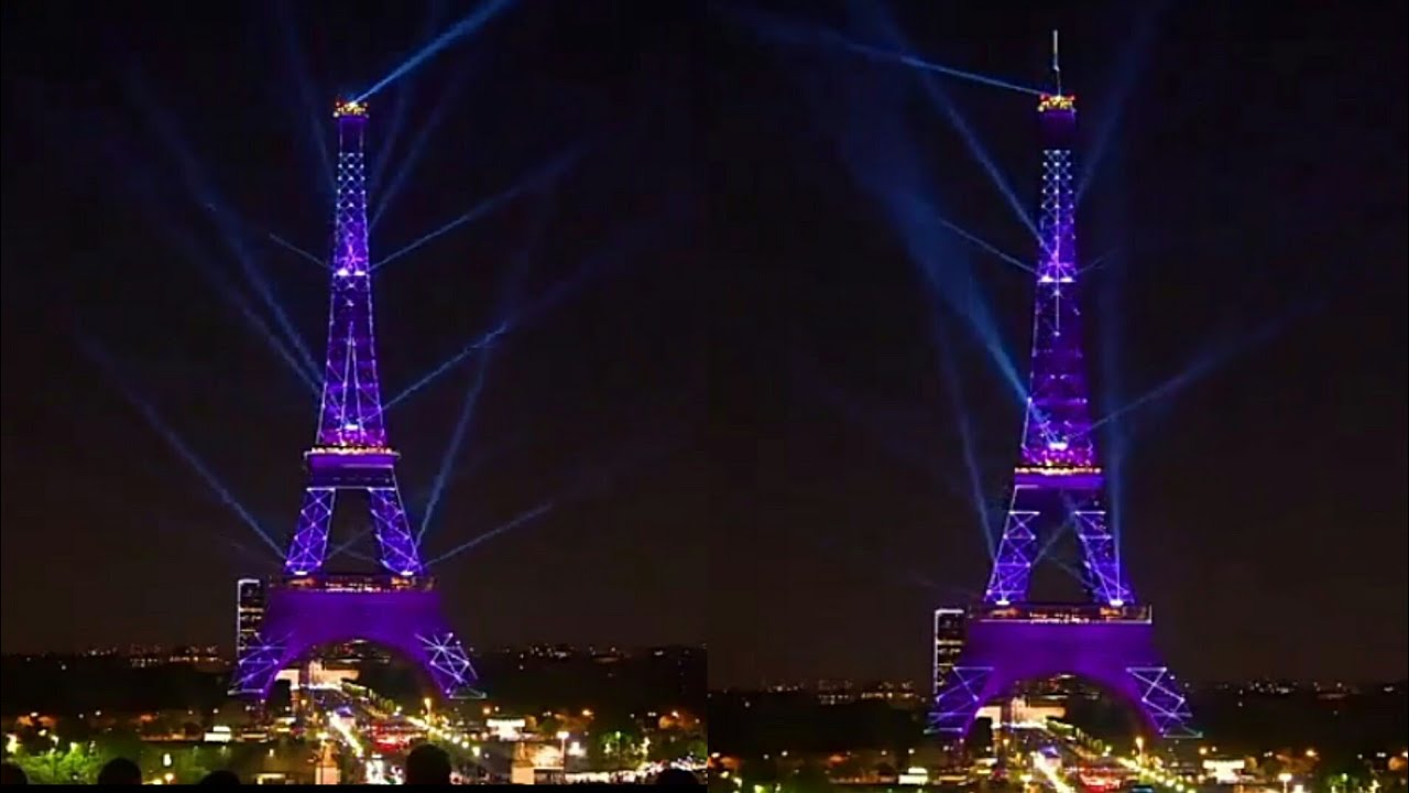 The Eiffel Tower 에펠 탑 Turned Purple For BTS 방탄소년단 Speak Yourself