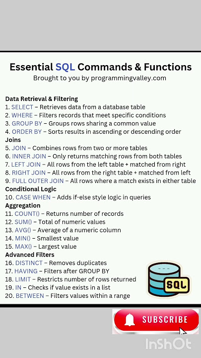 10 SQL Functions You NEED To Know #sql #trending #viral