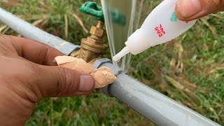 Do you want to know this plumber's secret trick! fix leaky metal water lock with PVC and super glue