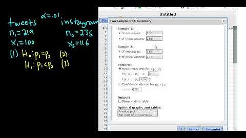 #33. Hypothesis Test for Two Population Proportions using StatCrunch