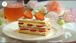 (冷凍酥皮做法) 草莓千層酥｜Strawberry Mille Feuille｜拿破崙 ... 