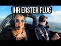 Ihr ERSTER Flug in einem kleinem Propellerflugzeug - Flugreaktion