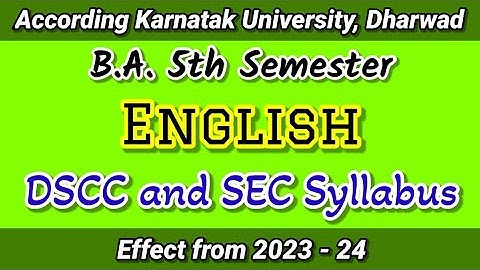BA 5th Sem English DSC/SEC Syllabus