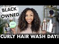 Curly Hair Wash Day Routine Using All Black Owned Brands! | BiancaReneeToday