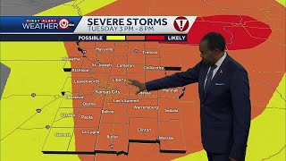 Alert Day: Damaging winds and large hail possible in the KMBC viewing area on Tuesday