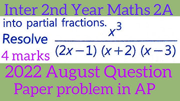 Problem on Partial fractions||Inter 2nd Year Maths 2A in telugu@maths naresh eclass