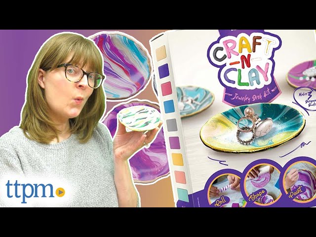 Dan&Darci Craft 'n Clay - Jewelry Dish Making Kit for Kids and Tween Girls Ages 8-14 Year Old - Best DIY Arts & Crafts Kits Gifts - Cre