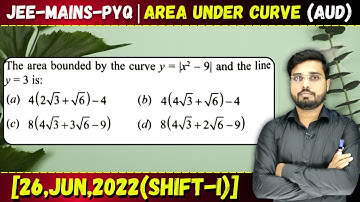 The area bounded by the curve y = |x2  – 9| and the line y = 3 is || Let