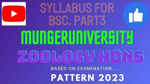 Syllabus for Bsc part3 Zoology hons//#mungeruniversity #study #examtime