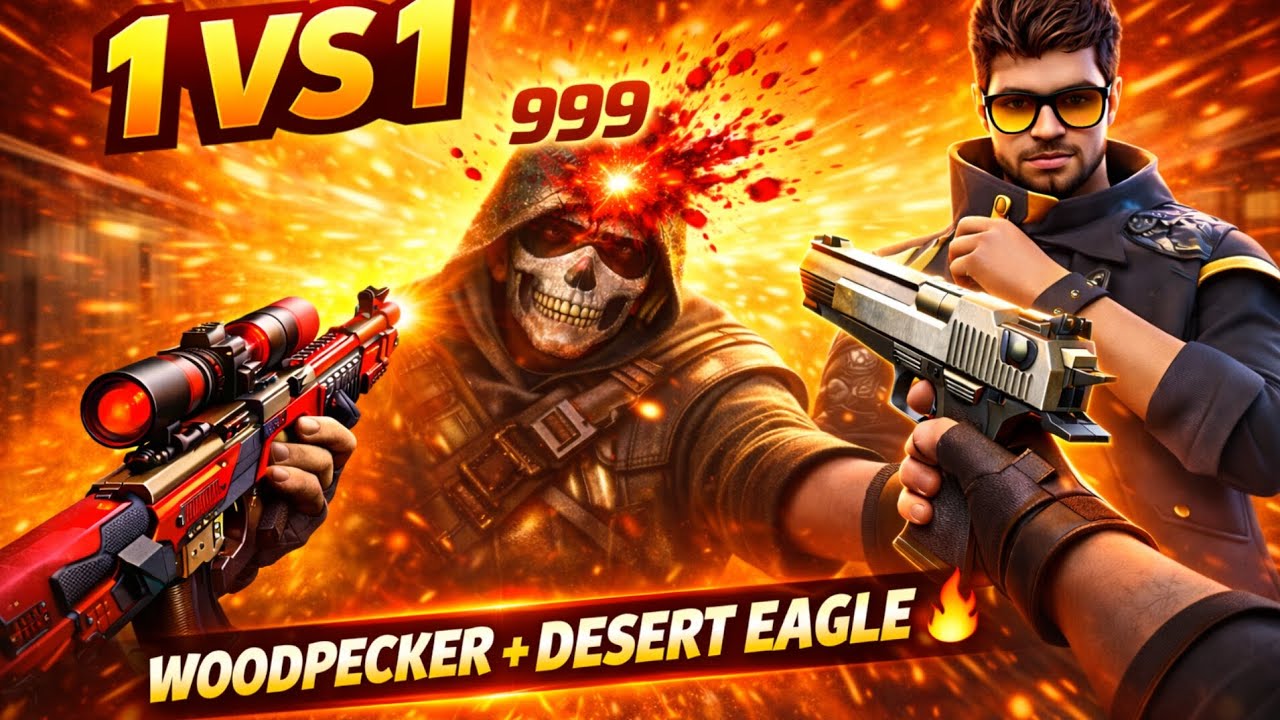 1 VS 1 Only Headshot 😱 Woodpecker + Desert Eagle INSANE Gameplay 🔥 ...