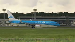 KLM 737-800 Floaty -123 Landing at EKBI Billund, Denmark from EHAM Amsterdam, Netherlands