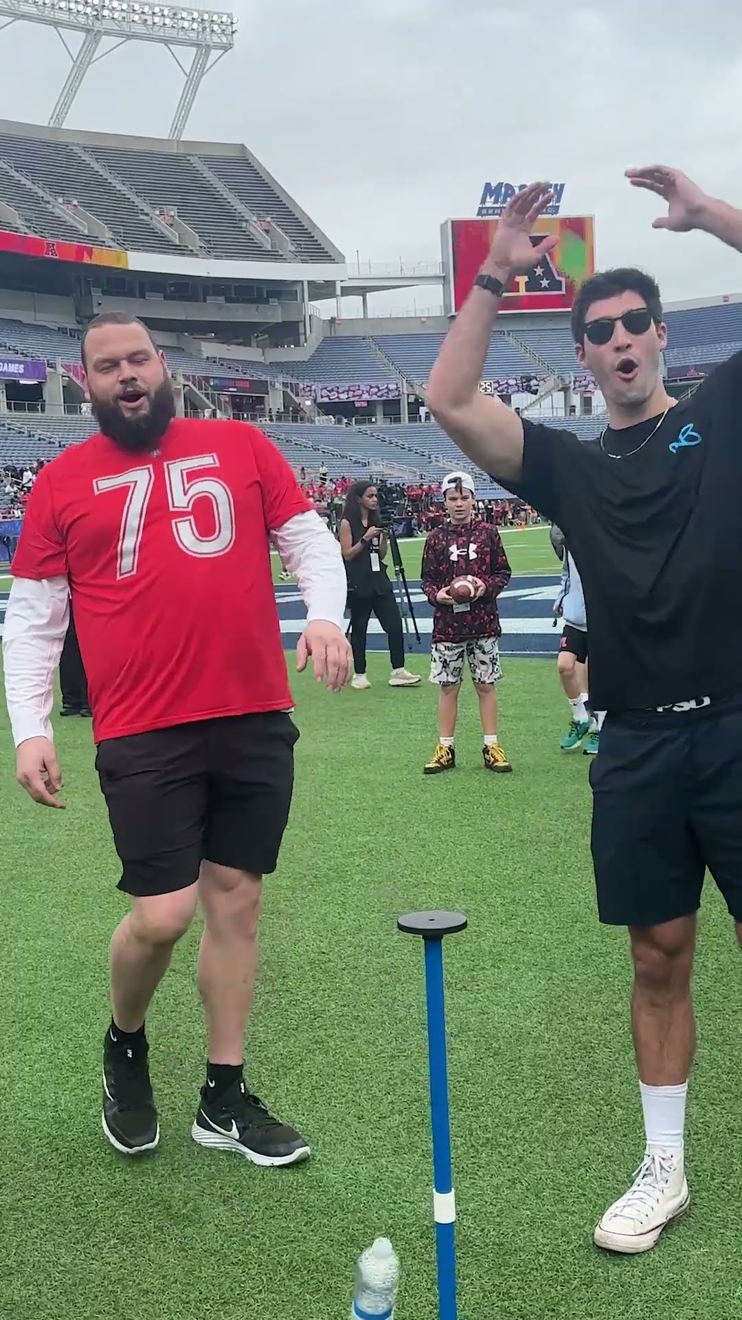 Pro Bowl Games bottle flip challenge! @Hulett_Brothers