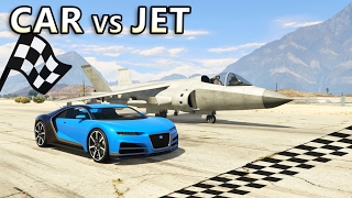 GTA V - Car vs Jet [Drag Race]