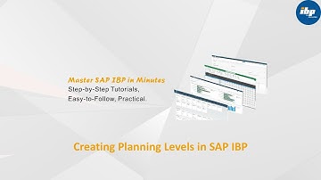 Creating Planning Levels in SAP IBP
