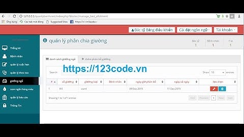 Tải miễn phí source code quản lý bệnh viện php codeigniter