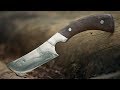 Making a tanto knife from rusty lawn mower blade part 1
