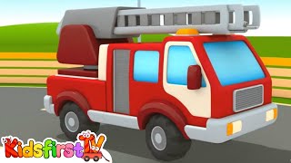 car school fire trucks cartoon for kids