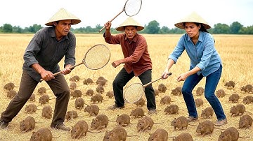 bắt hàng trăm con chuột kịch tính trong đêm mưa | đôi truy lùng dấu vết chuột phá lúa của dân