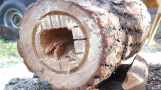 log hive making   طريقة تصنيع خلايا جذوع الاشجار   YouTube